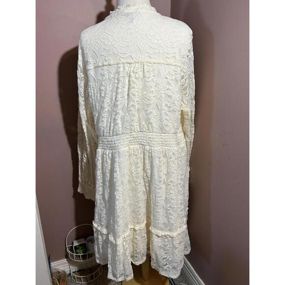 Torrid Mini Stretch Lace Tiered Dress Women Size 2X Fit & Flare Ivory Lined - Picture 4 of 13
